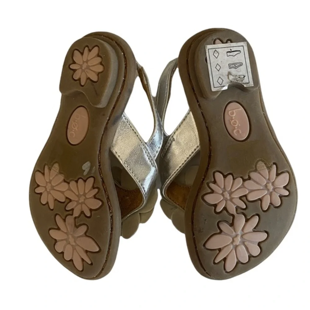New BOC Born Concepts Silver Leather‎ Sandals sz 5